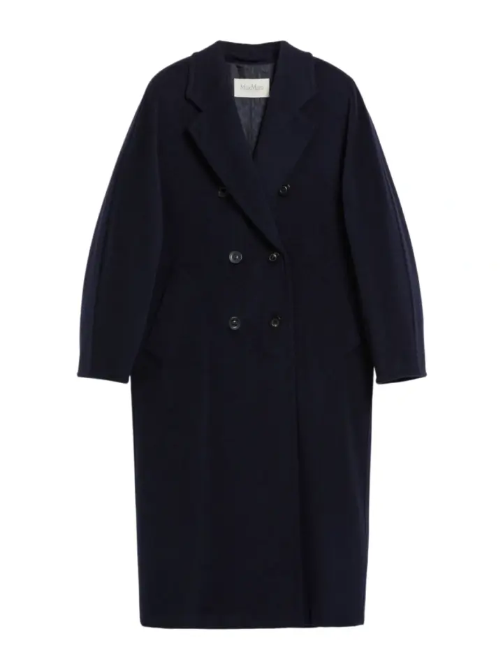 Navy Double-Breasted Longline Coat