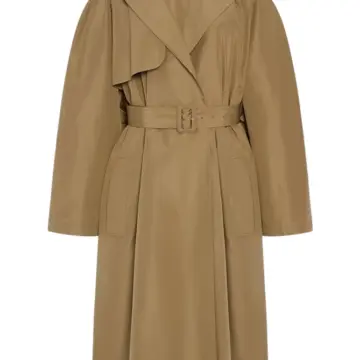 Tan Khaki Longline Trench Coat