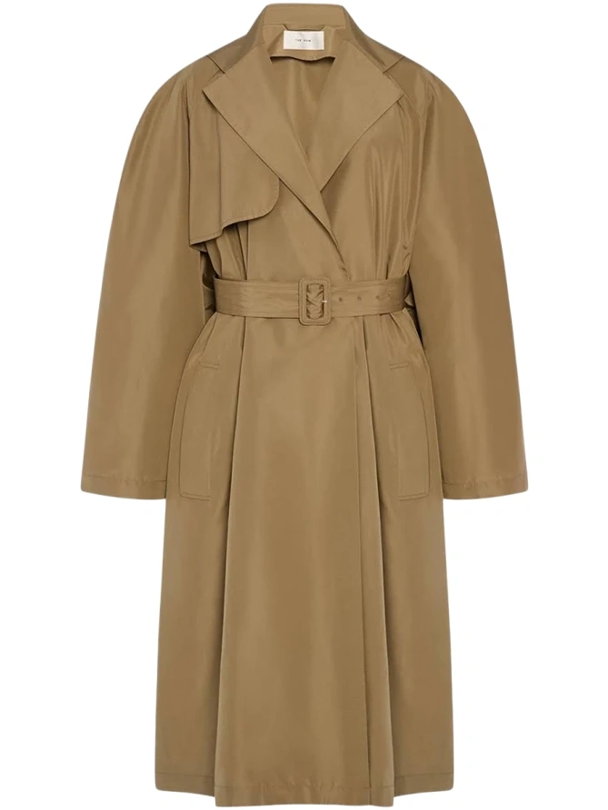 Tan Khaki Longline Trench Coat