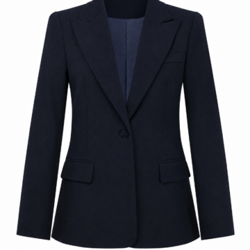 Navy Single-Breasted Structured Blazer
