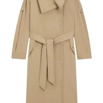 Beige Classic Trench Coat with Belt