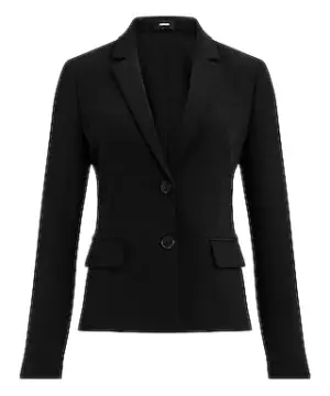 Black Slim Fit Two-Button Blazer
