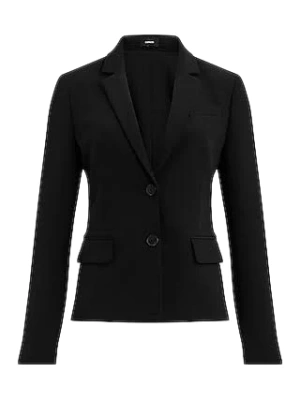 Black Slim Fit Two-Button Blazer