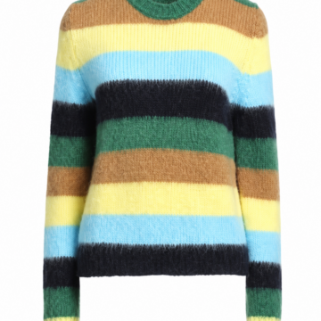 Multicolor Striped Fuzzy Knit Sweater