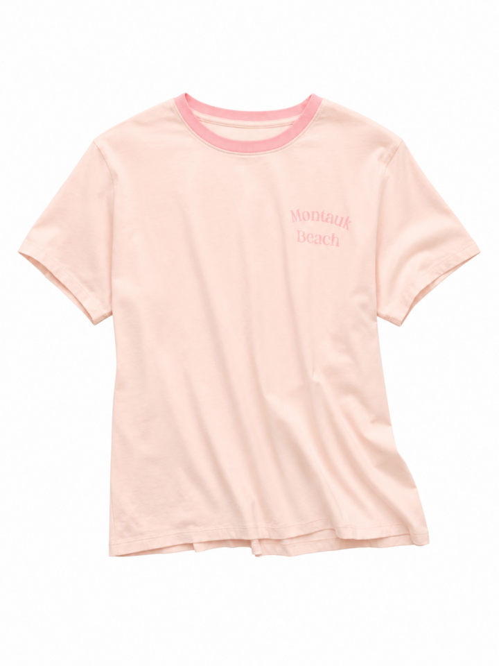 Light Pink Serif Graphic T-Shirt