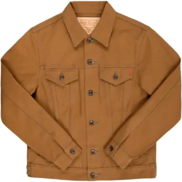 Tan Trucker Jacket with Button Flap Pockets