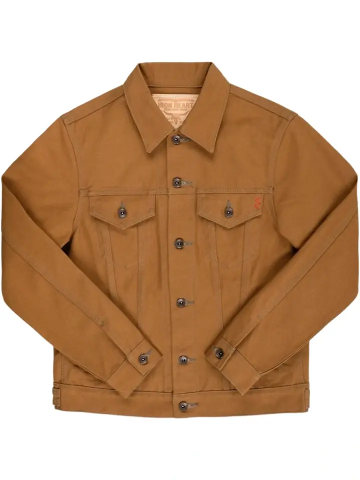 Tan Trucker Jacket with Button Flap Pockets