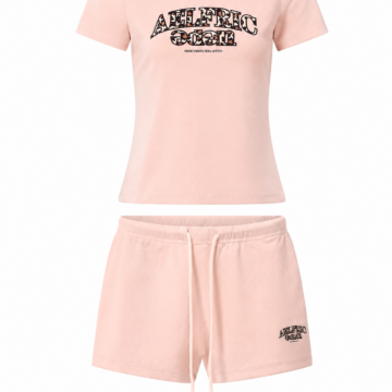 Pink Graphic Print T-Shirt and Shorts Set