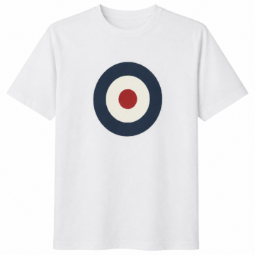 White Circular Emblem Short-Sleeve T-Shirt