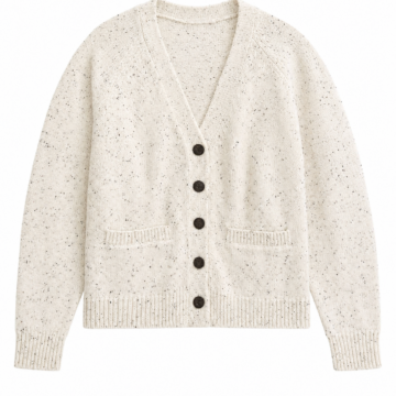 Off-White Speckled Donegal V-Neck Cardigan
