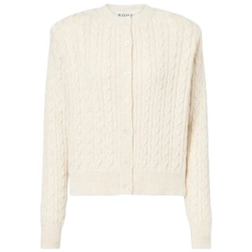 Cream Cable Knit Cardigan Sweater