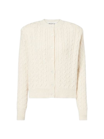 Cream Cable Knit Cardigan Sweater