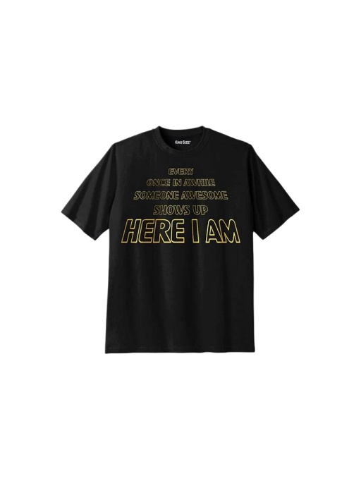 Black Relaxed Fit Short-Sleeve T-Shirt with Gold Graphic