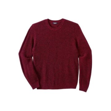 Women's Burgundy Crew Neck Chunky Knit Sweater