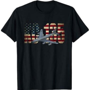 Black Short-Sleeve Crew-Neck Graphic T-Shirt with American Flag Print