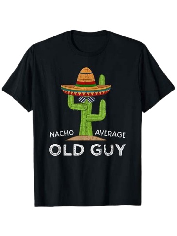 Black Casual Graphic Tee with Cactus Sombrero Print