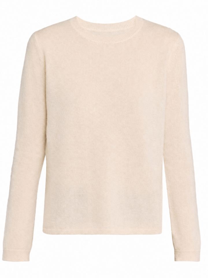 Cream Crew Neck Knit Sweater