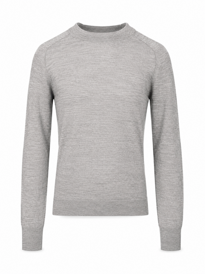 Heather Grey Regular Fit Crew Neck Pullover Sweater