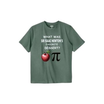 Olive Green Relaxed Fit Short-Sleeve T-Shirt with Retro Science Graphic