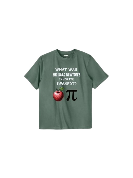 Olive Green Relaxed Fit Short-Sleeve T-Shirt with Retro Science Graphic